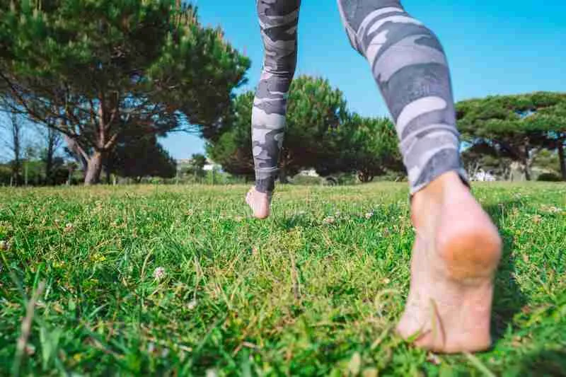 Running Barefoot on Grass